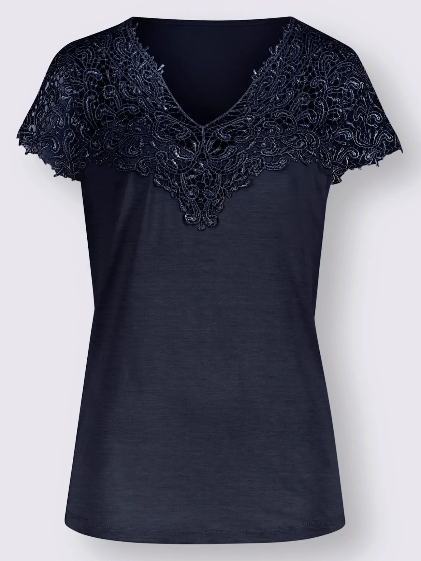 T-shirt en dentelle empiècement en dentelle