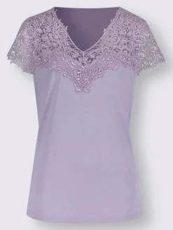 T-shirt en dentelle empiècement en dentelle