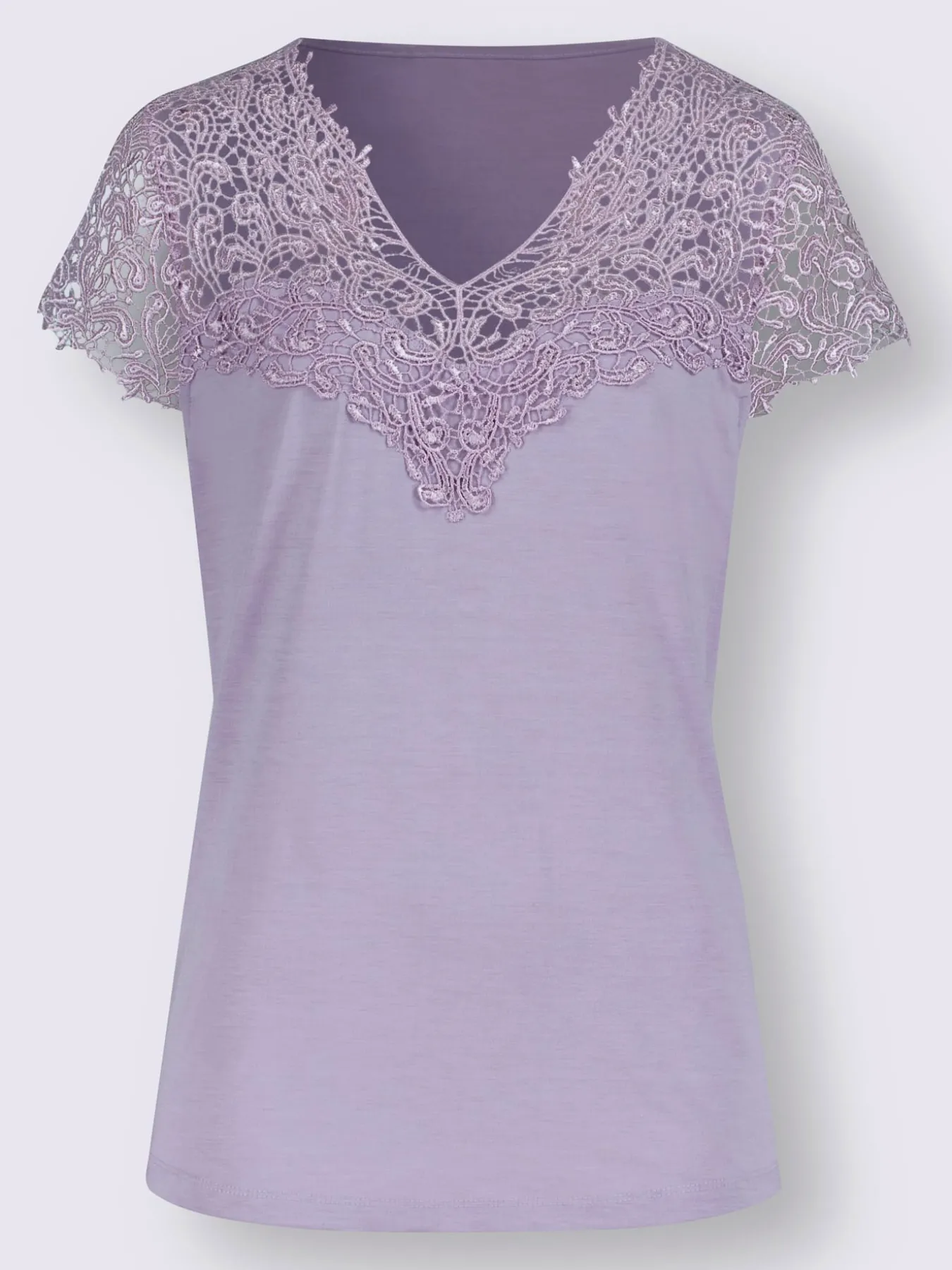 T-shirt en dentelle empiècement en dentelle