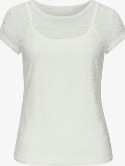 T-shirt en dentelle encolure ronde