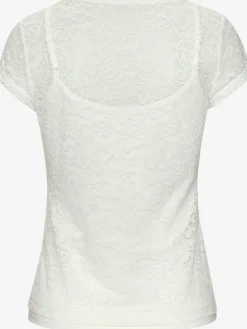 T-shirt en dentelle encolure ronde