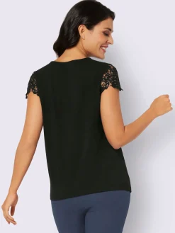 T-shirt en dentelle jolie dentelle sur l'encolure