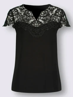 T-shirt en dentelle jolie dentelle sur l'encolure
