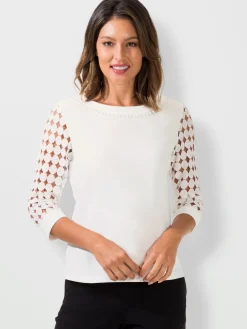 T-shirt en dentelle qualité indéformable