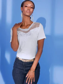 T-shirt en dentelle qualité lyocell estivale