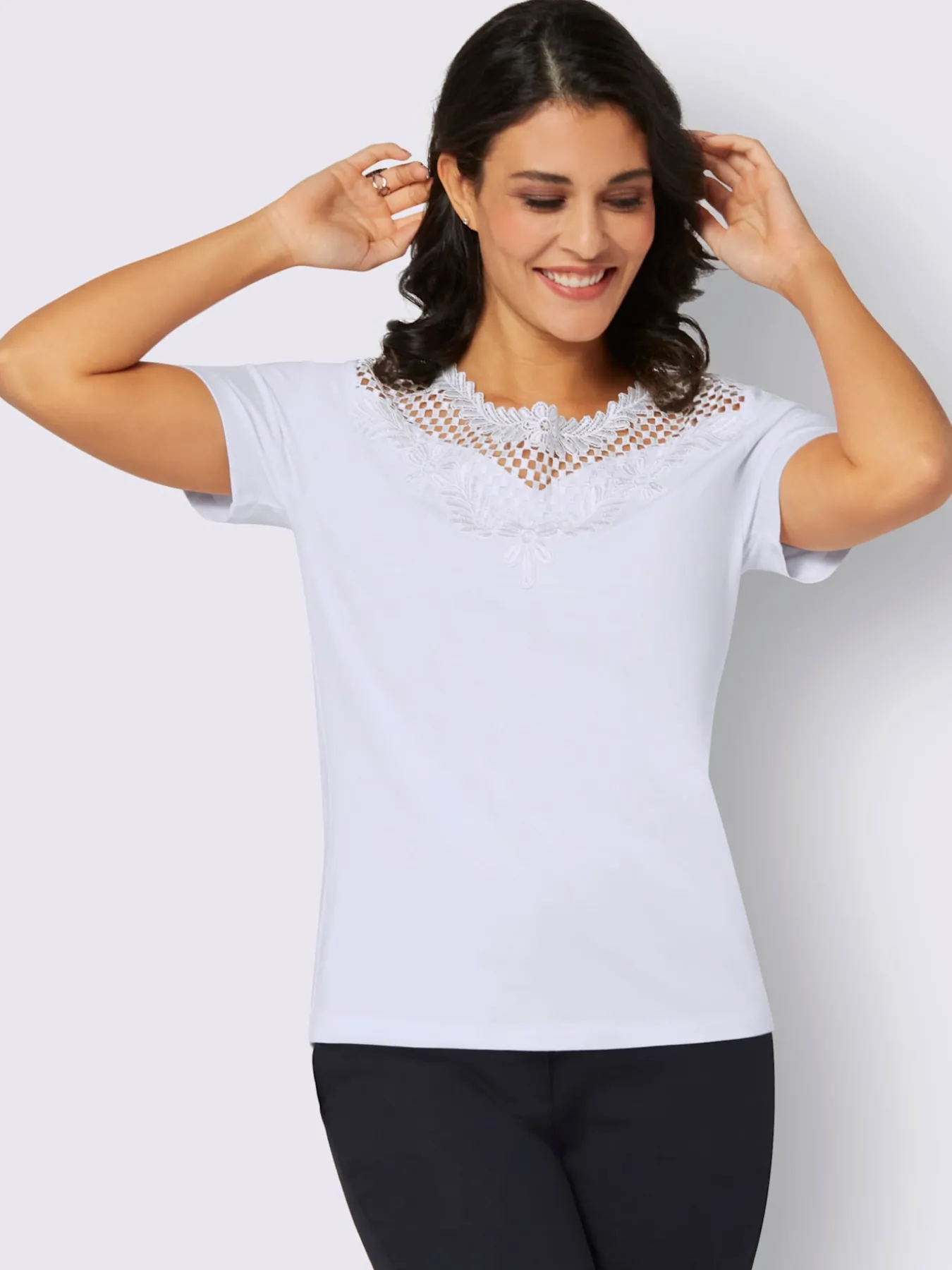 T-shirt en dentelle qualité lyocell estivale