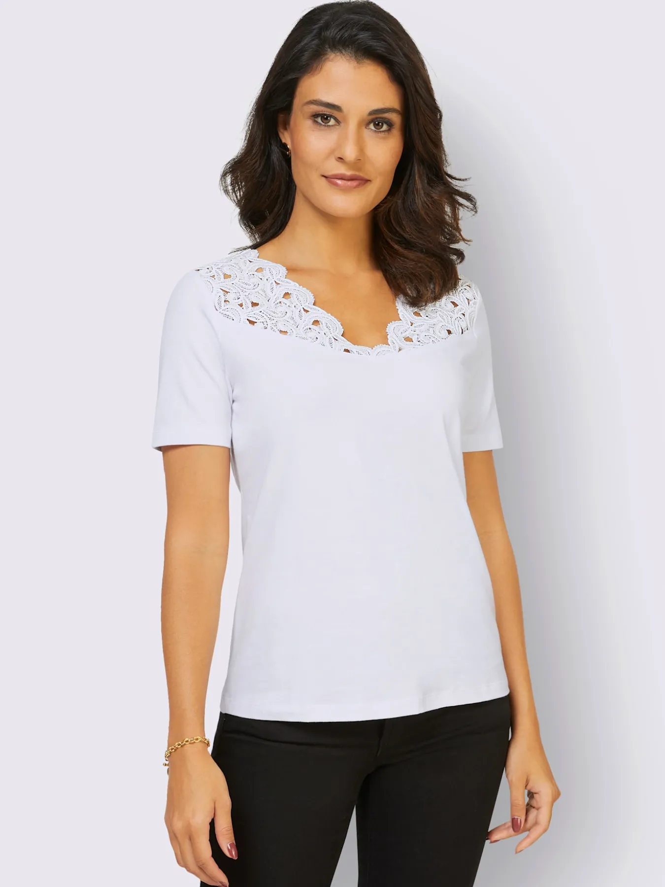 T-shirt en dentelle ultra-doux avec modal