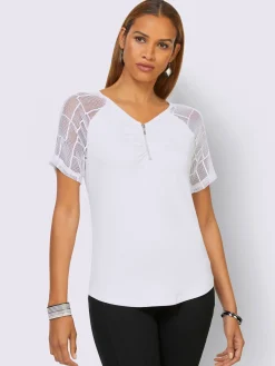 T-shirt en dentelle viscose