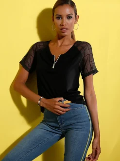 T-shirt en dentelle viscose