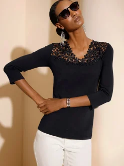 T-shirt en v 48% modal