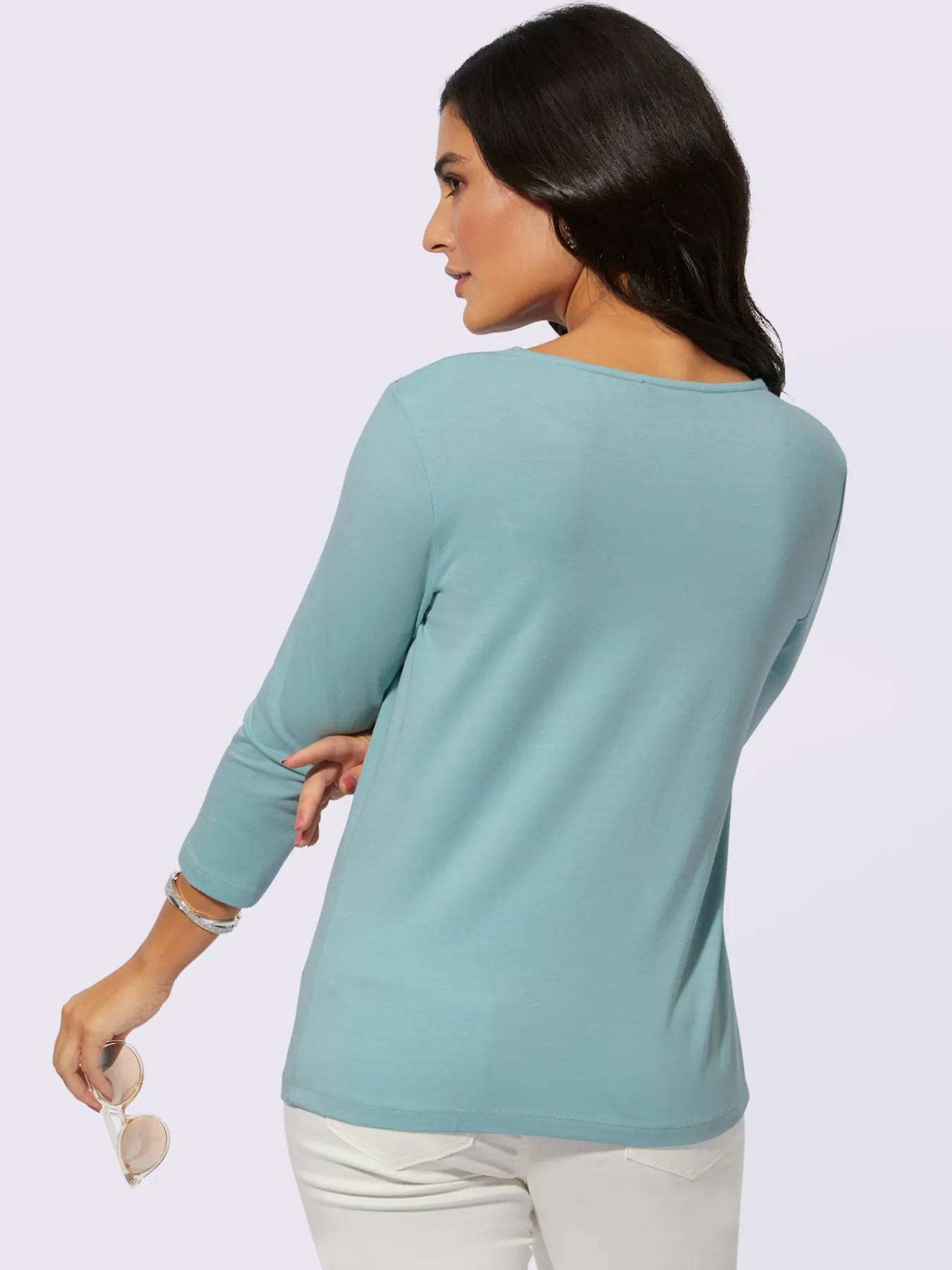 T-shirt en v 48% modal