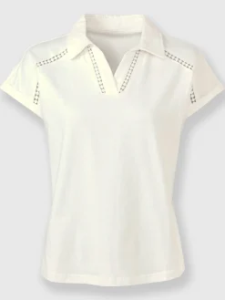 T-shirt en v bande en dentelle filigrane