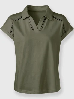 T-shirt en v bande en dentelle filigrane