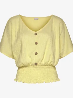 T-shirt en v fausse patte de boutonnage devant