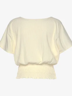 T-shirt en v fausse patte de boutonnage devant