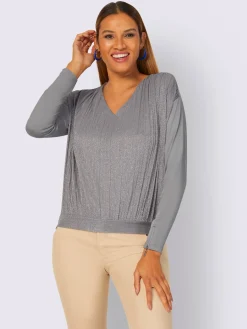 T-shirt en v fils métallisés