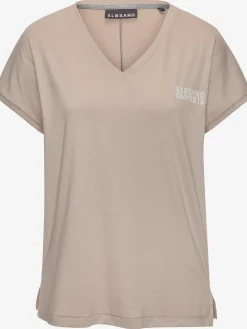 T-shirt en v logo imprimé sur la poitrine