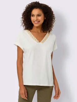T-shirt en v pierres brillantes fantaisie
