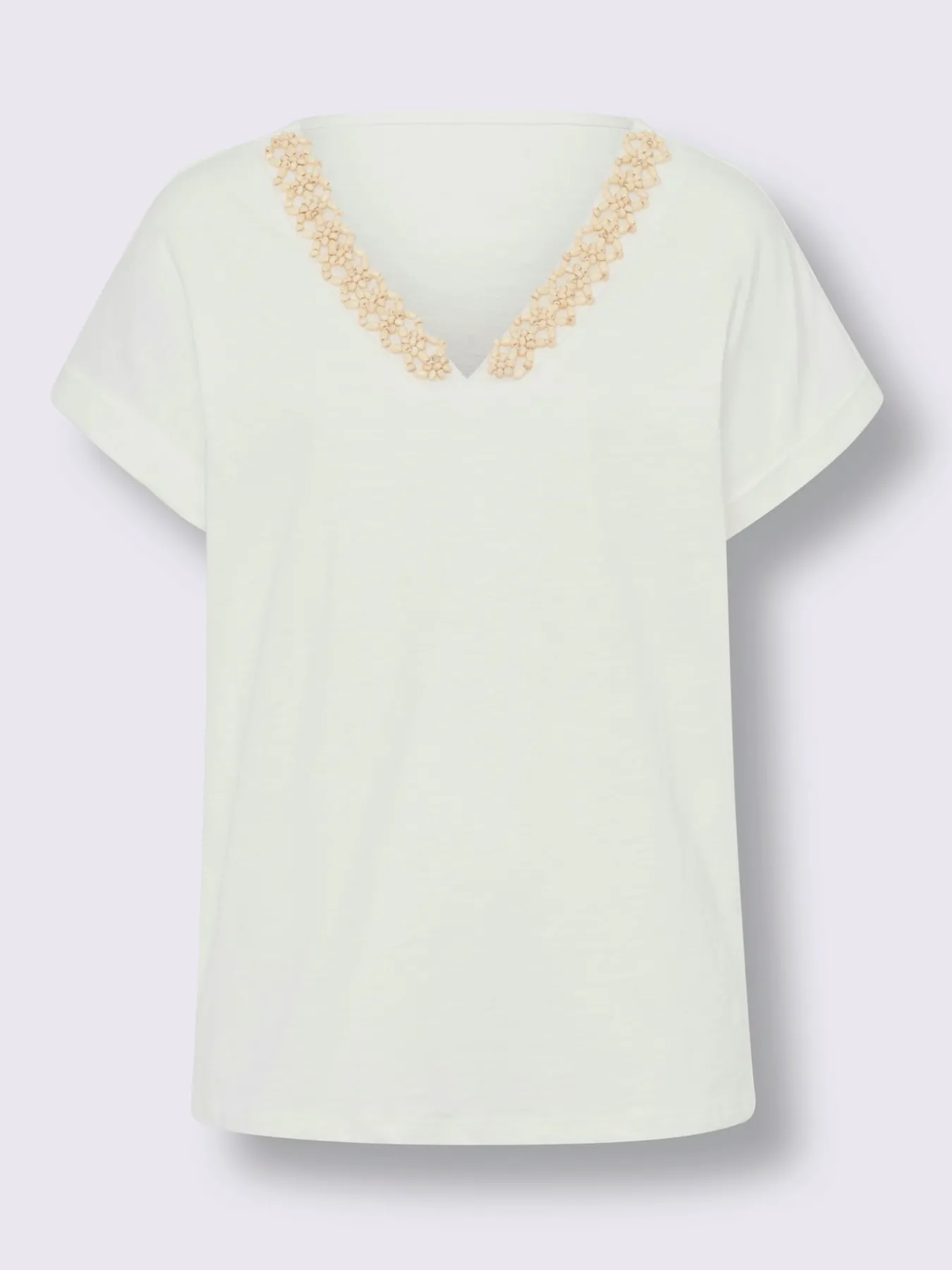 T-shirt en v pierres brillantes fantaisie