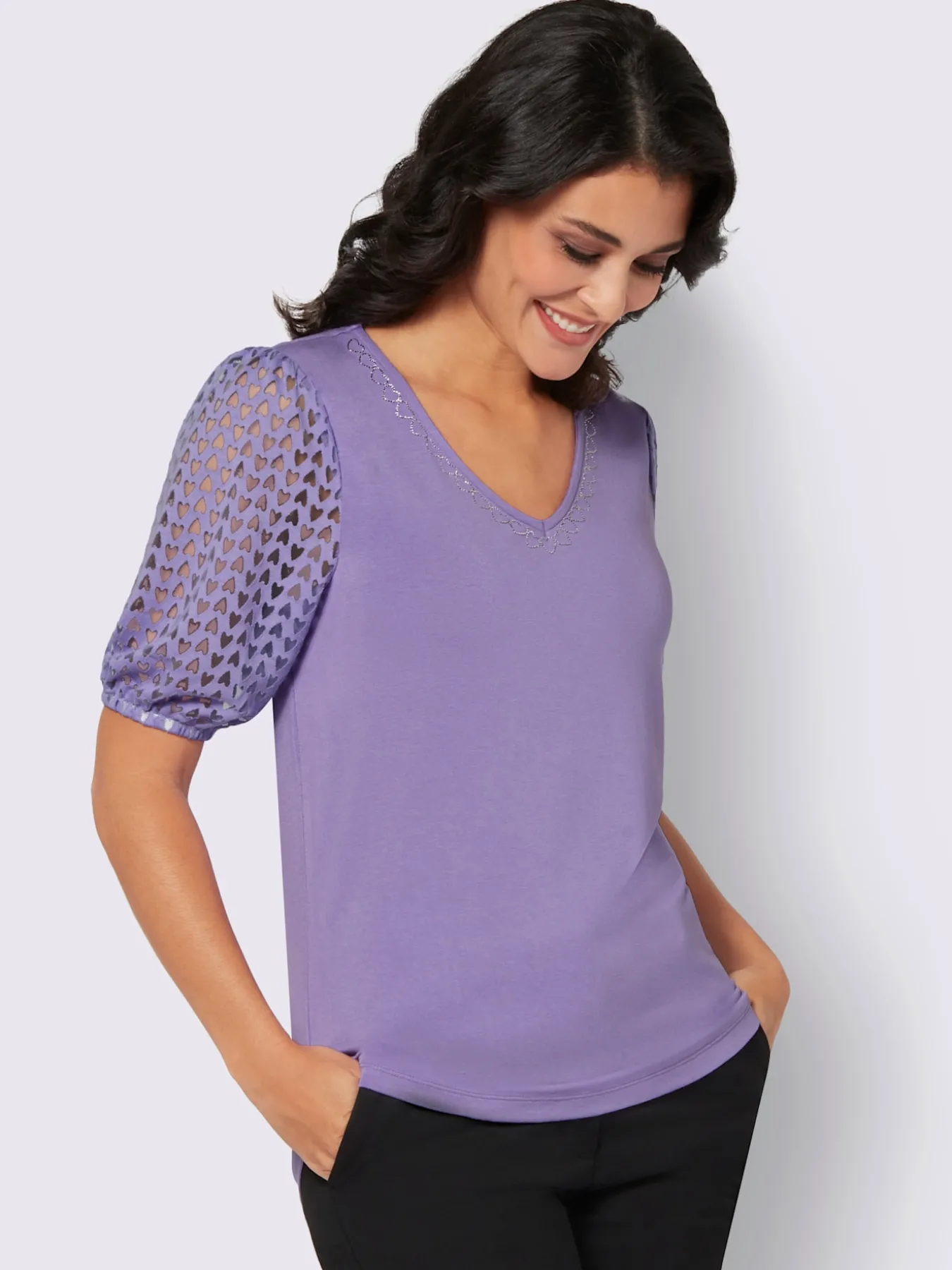 T-shirt en v viscose