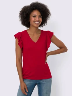 T-shirt en v viscose douce et fluide