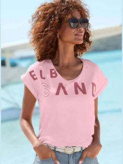 T-shirt encolure côtelée