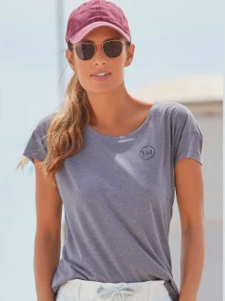 T-shirt encolure ronde avec bords côtes