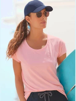 T-shirt encolure ronde avec bords côtes