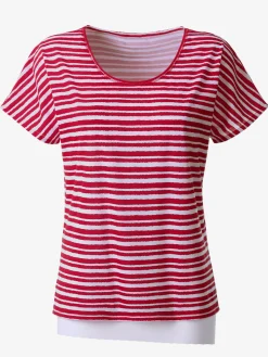 T-shirt femme col rond classique à rayures