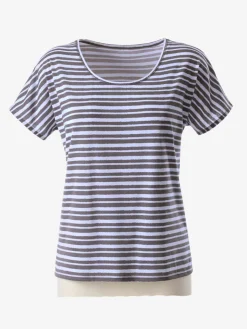 T-shirt femme col rond classique à rayures