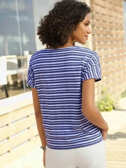 T-shirt femme col rond classique à rayures