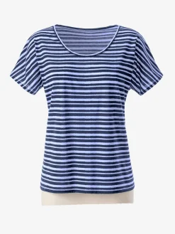 T-shirt femme col rond classique à rayures