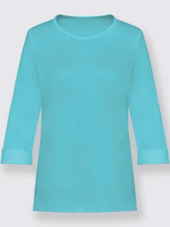 T-shirt femme confortable manches 3/4 à revers