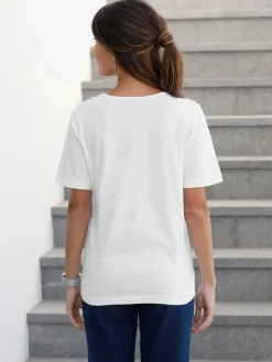 T-shirt femme simple confortable col v