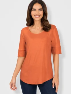 T-shirt femme simple élégant manches doublées