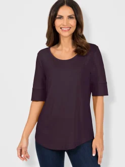 T-shirt femme simple élégant manches doublées