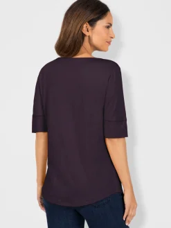 T-shirt femme simple élégant manches doublées