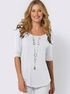 T-shirt femme simple élégant manches doublées