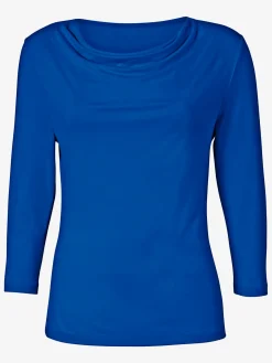 T-shirt femme souple col bénitier manches 3/4