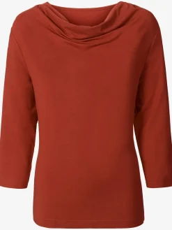 T-shirt femme souple col bénitier manches 3/4