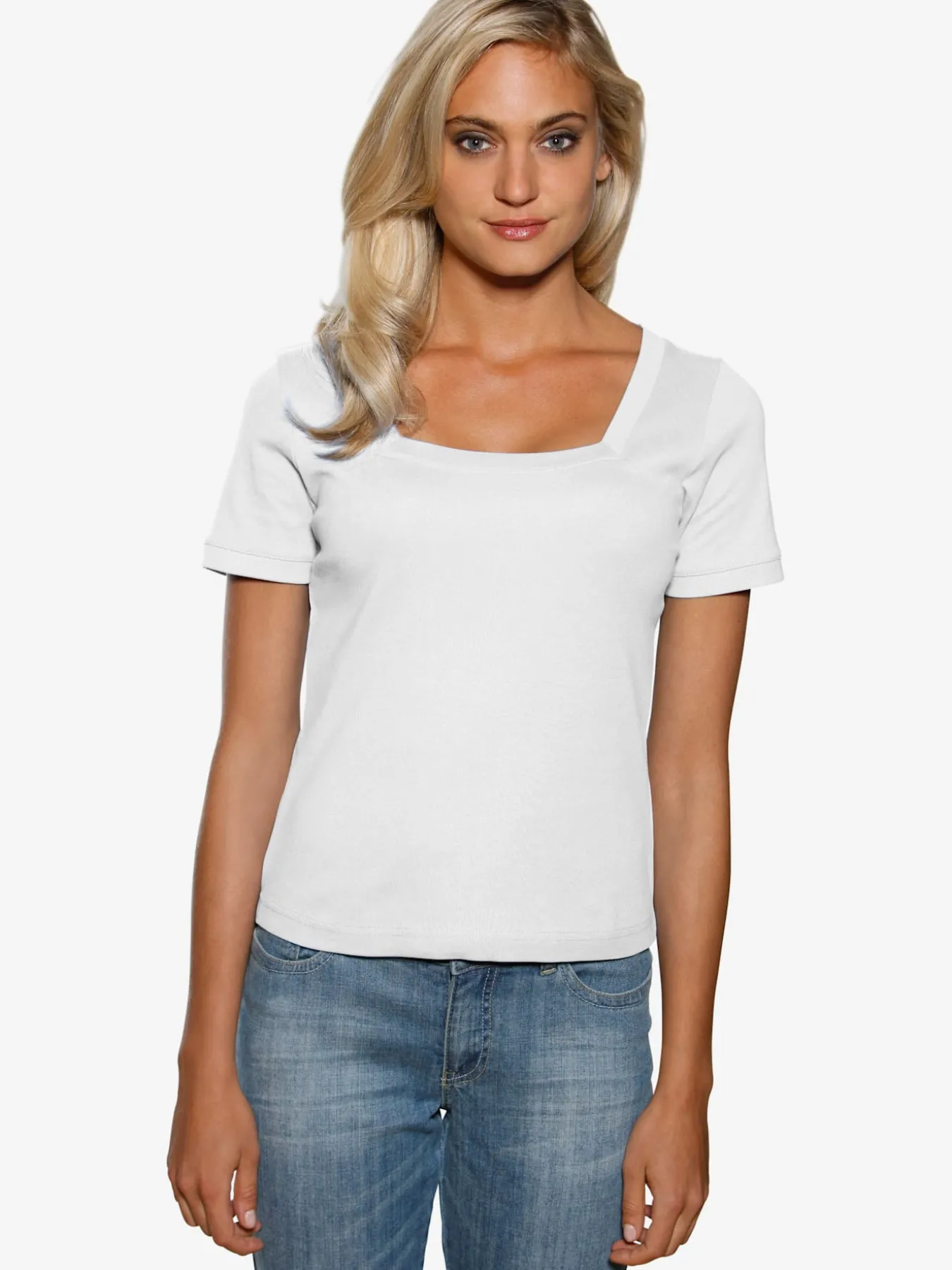 T-shirt grande encolure carrée
