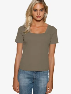 T-shirt grande encolure carrée