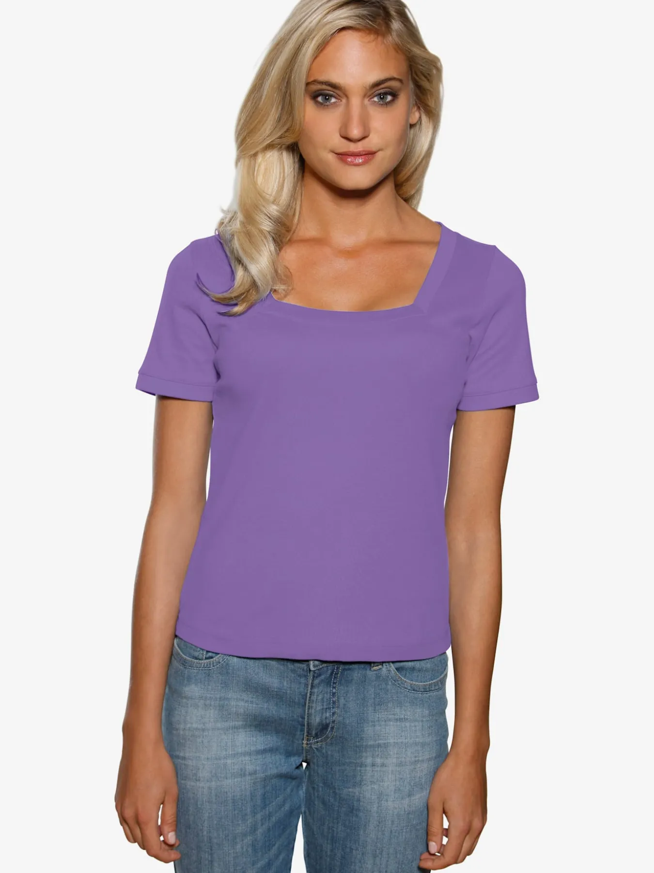 T-shirt grande encolure carrée