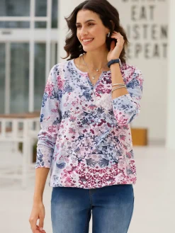T-shirt imprimé 50% coton et 50% modal