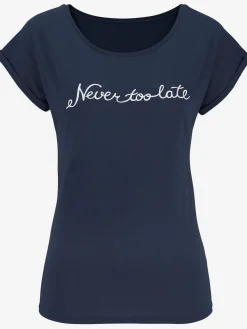 T-shirt imprimé « never too late » tendance devant