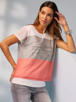 T-shirt imprimé aspect 2 en 1 tendance