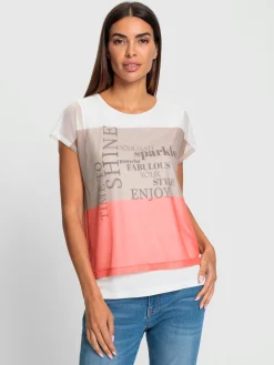 T-shirt imprimé aspect 2 en 1 tendance