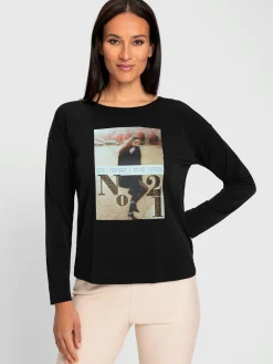 T-shirt imprimé avec pierres brillantes fantaisie