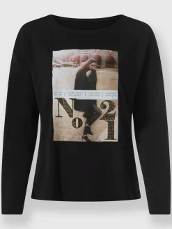 T-shirt imprimé avec pierres brillantes fantaisie