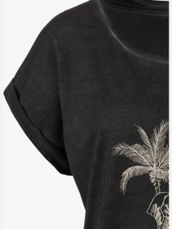 T-shirt imprimé devant avec éléphant et palmiers